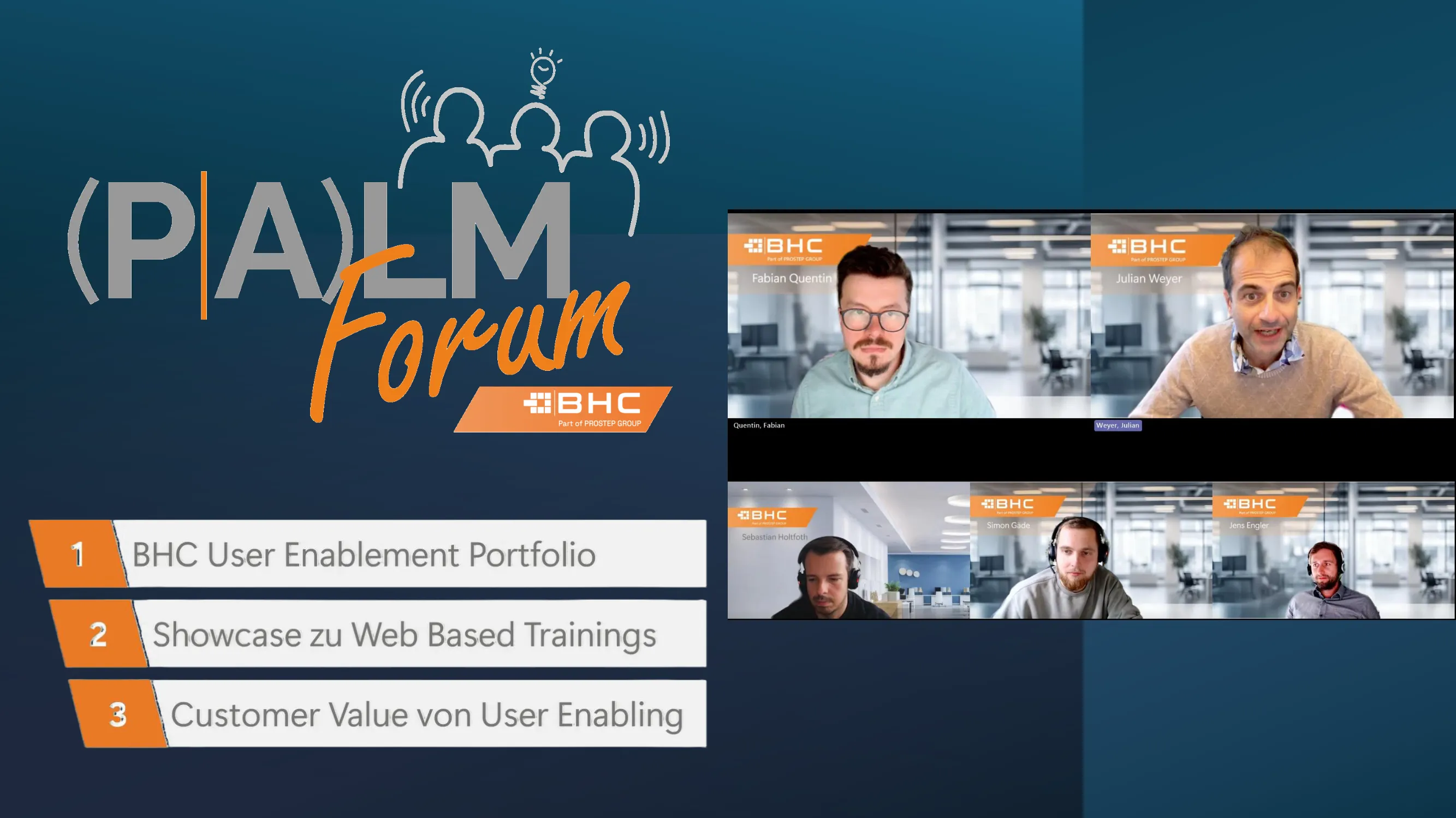 Fabian Quentin, Julian Weyer, Sebastian Holtfoth, Simon Gäde und Jens Engler im PALM Forum